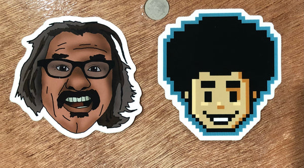 Pixel Pat and Frank Vinyl Stickers