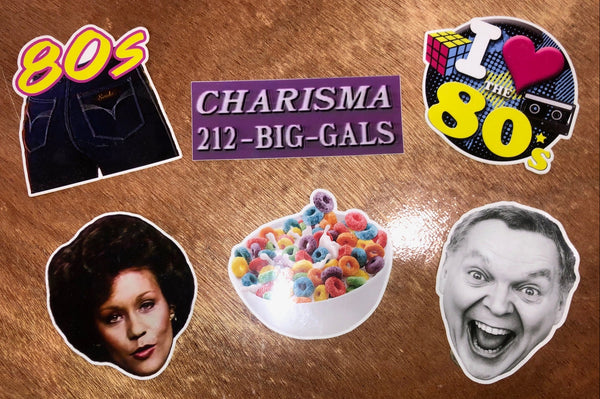 80s Commercial Vinyl Stickers - Set of Six!